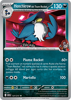 Honchkrow del Team Rocket 127/295 Reverse Energy Pattern NM (ITA)