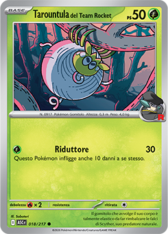 Tarountula del Team Rocket 018/295 Reverse Energy Pattern NM (ITA)