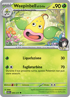 Weepinbell di Erika 005/295 Reverse Ball Pattern NM (ITA)