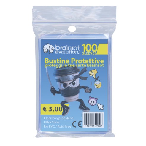 100 Ultra Clear Sleeves Brainrot
