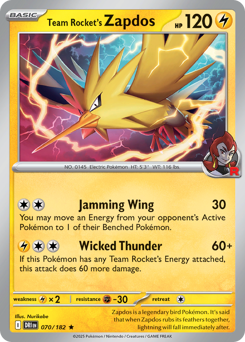 Zapdos del Team Rocket 070/244 NM (ITA)
