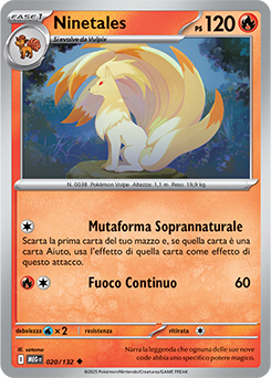 Ninetales 020/188 Reverse NM (ITA)