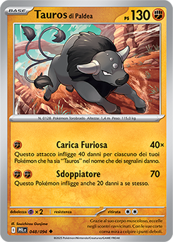 Tauros di Paldea 048/130 Reverse NM (ITA)