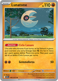 Lunatone 105/295 Reverse Energy Pattern NM (ITA)