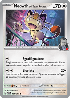 Meowth del Team Rocket 161/295 Reverse Energy Pattern NM (ITA)