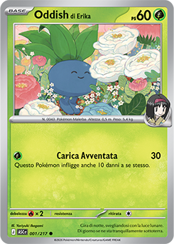 Oddish di Erika 001/295 Reverse Ball Pattern NM (ITA)