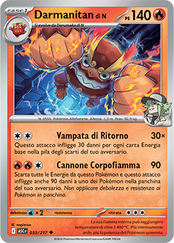 Darmanitan di N 033/295 Reverse Energy Pattern NM (ITA)