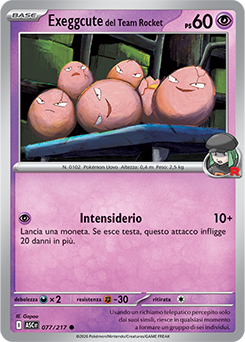 Exeggcute del Team Rocket 077/295 Reverse Ball Pattern NM (ITA)
