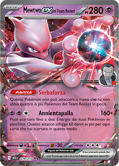 Mewtwo-ex del Team Rocket 079/295 Reverse Ball Pattern NM (ITA)