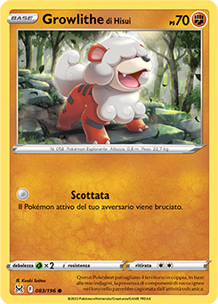 Growlithe di Hisui 083/196 NM (ITA)