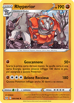 Rhyperior * 091/196 Reverse NM (ITA)