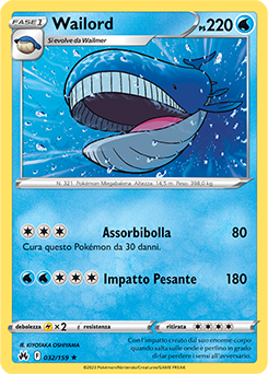Wailord 032/159 Reverse NM (ITA)