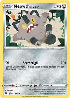 Meowth di Galar 084/159 Reverse NM (ITA)