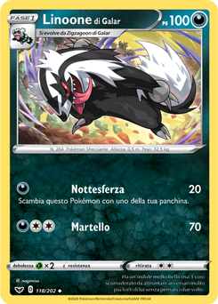 Linoone di Galar 118/202 Reverse NM (ITA)