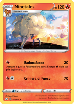 Ninetales 023/202 Reverse NM (ITA)