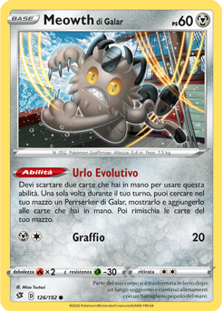 Meowth di Galar 126/192 NM (ITA)