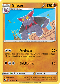 Gliscor 072/163 Reverse NM (ITA)