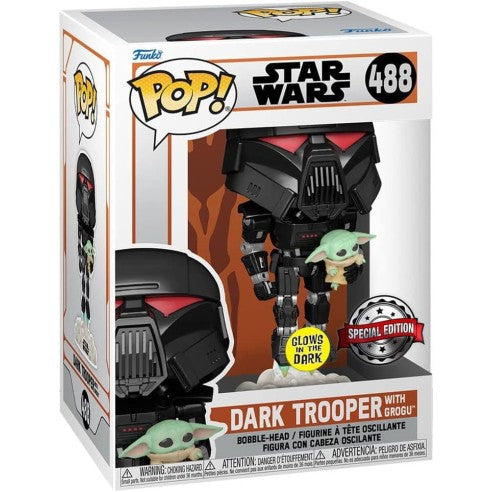 Star Wars Mandalorian POP! Vinyl Figure Dark Trooper Child Glows in the Dark 488